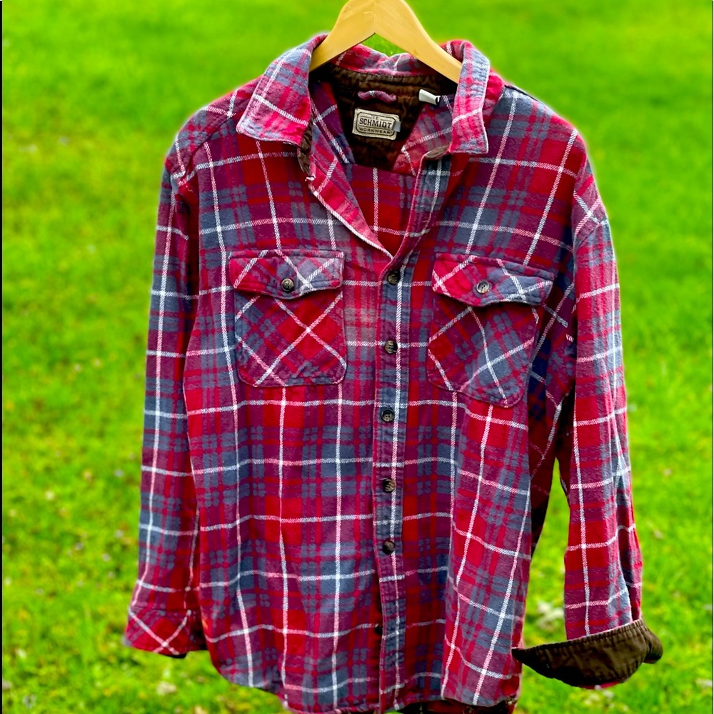 Schmidt Heavy Duty Work Shirt Flannel Large GUC